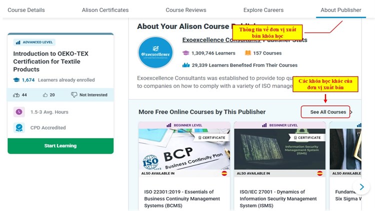 [Alison] Khóa học “Introduction to OEKO-TEX Certification for Textile Products” - Giới thiệu về chứng nhận OEKO-TEX cho các sản phẩm dệt may.