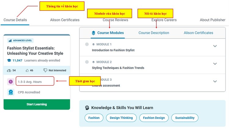[Alison] Khóa học “Fashion Stylist Essentials: Unleashing Your Creative Style” – Những điều cần thiết của nhà tạo mẫu thời trang: khai phá phong cách sáng tạo của bạn