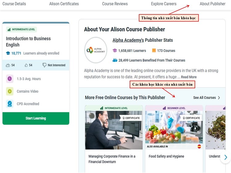 [Alison] Giới thiệu khóa học miễn phí `Introduction to Business English - Nhập môn Tiếng Anh Thương mại`