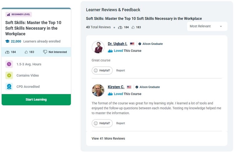 [Alison] Giới thiệu khóa học mở miễn phí “Soft Skills: Master the Top 10 Soft Skills Necessary in the Workplace - Kỹ năng mềm: Nắm vững 10 kỹ năng mềm cần thiết nhất trong môi trường làm việc`