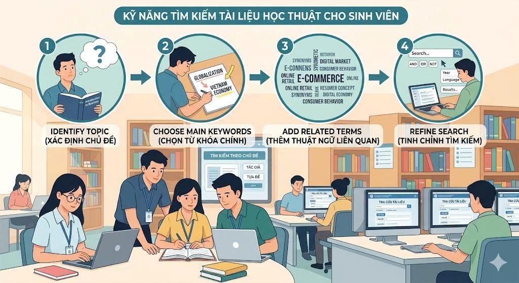 [GÓC TƯ VẤN] Lựa chọn từ khóa phù hợp khi tra cứu tài liệu học thuật