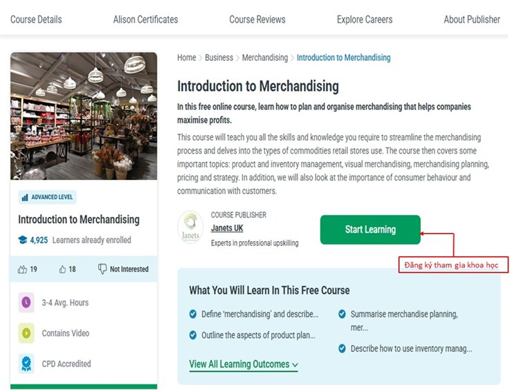 [Alison] Khóa học `Introduction to Merchandising- Giới thiệu về Kinh doanh hàng hóa `