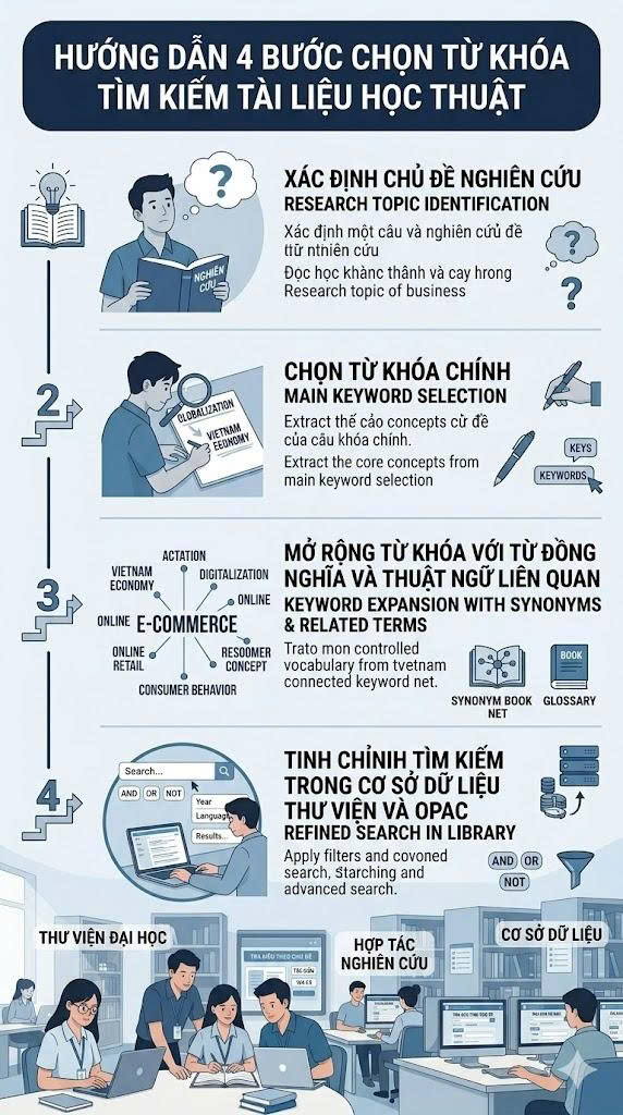 [GÓC TƯ VẤN] Lựa chọn từ khóa phù hợp khi tra cứu tài liệu học thuật