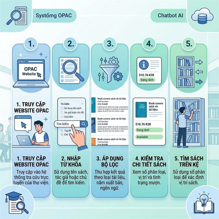 [GÓC TƯ VẤN] Tra cứu thông minh trong thư viện số: Bắt đầu từ OPAC và Chatbot