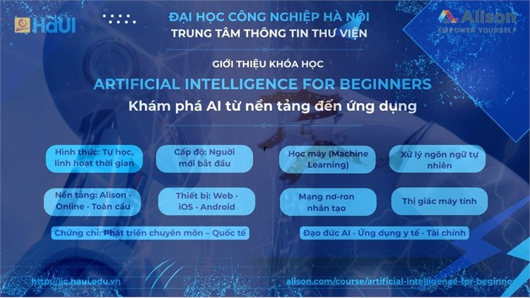 [Alison] Giới thiệu khóa học mở “AI for beginners - Trí tuệ nhân tạo cho người mới bắt đầu”