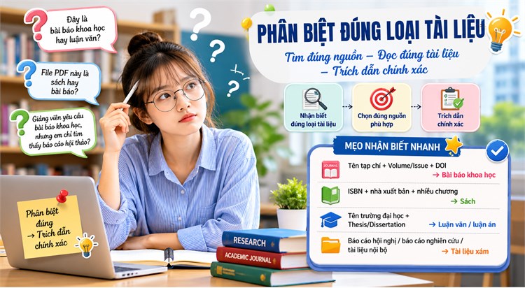 [Góc tư vấn] Một số tình huống thường gặp khi phân biệt bài báo, sách và tài liệu xám