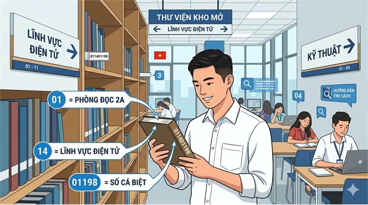 [Góc tư vấn] Một phút tìm và lấy sách nhanh trên giá sách tại phòng đọc