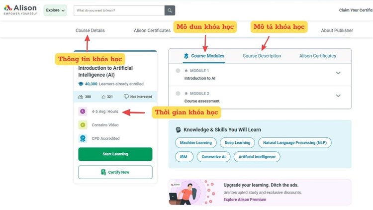 [Alison] Khóa học “Introduction to Artificial Intelligence (AI) – Nhập môn trí tuệ nhân tạo