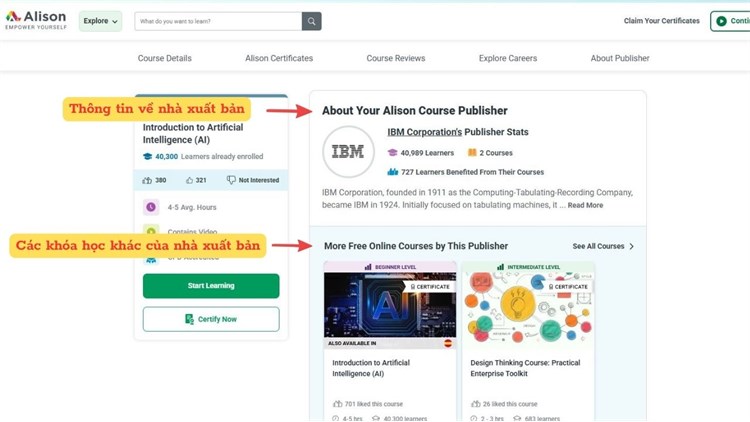 [Alison] Khóa học “Introduction to Artificial Intelligence (AI) – Nhập môn trí tuệ nhân tạo