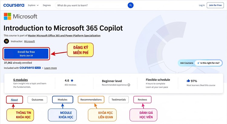 [Coursena] Khóa học miễn phí “Introduction to Microsoft 365 Copilot” - Giới thiệu về Microsoft 365 Copilot