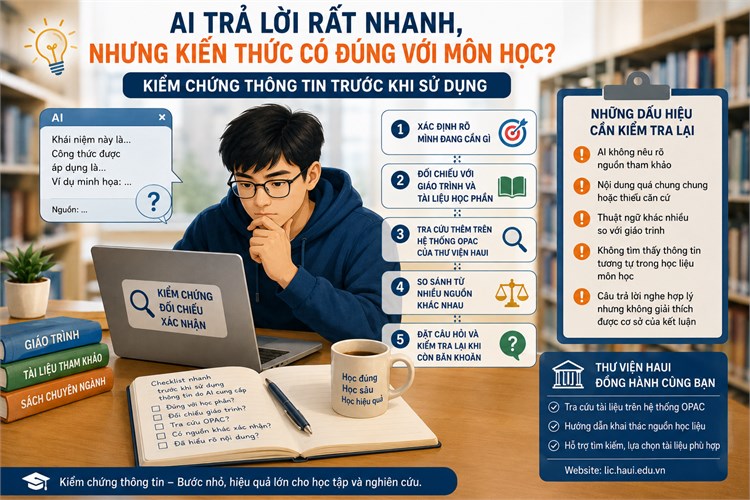 [GÓC TƯ VẤN] AI trả lời rất nhanh, nhưng kiến thức có đúng với môn học? Cách kiểm chứng trước khi sử dụng