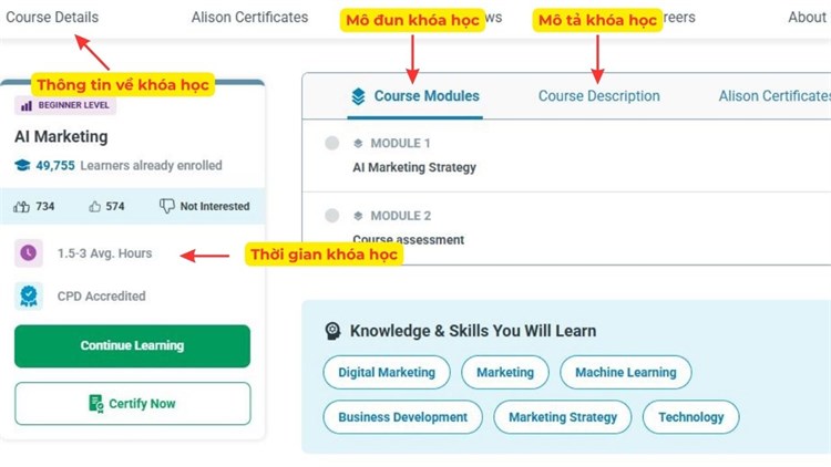 [Alison] Khóa học mở: AI Marketing