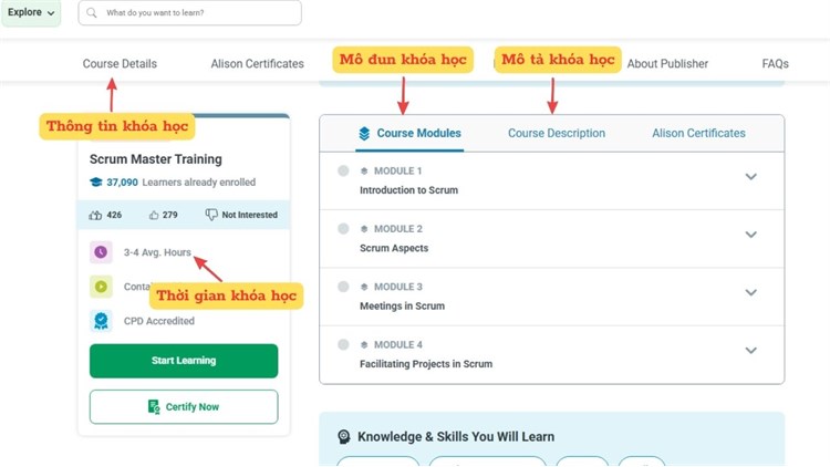 [Alison] Khóa học mở “Scrum Master Training” - Khóa học trực tuyến miễn phí này trình bày rõ vai trò và trách nhiệm của một Scrum Master trong việc điều phối một dự án thành công.