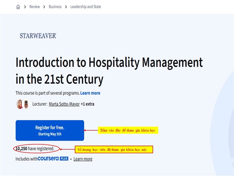 [Coursera] Giới thiệu khóa học mở: `Introduction to Hospitality Management in the 21st Century = Nhập môn Quản lý Khách sạn trong Thế kỷ 21`