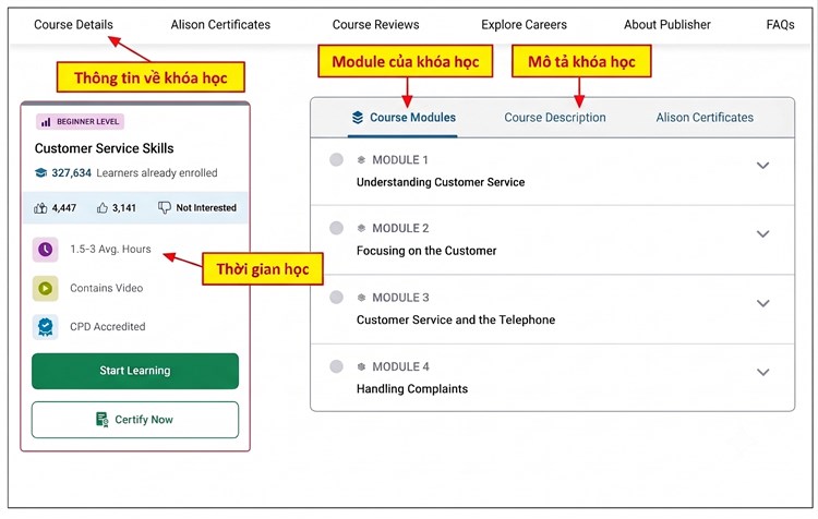 [Alison] Khóa học mở “Customer Service Skills” – Kỹ năng dịch vụ khách hàng