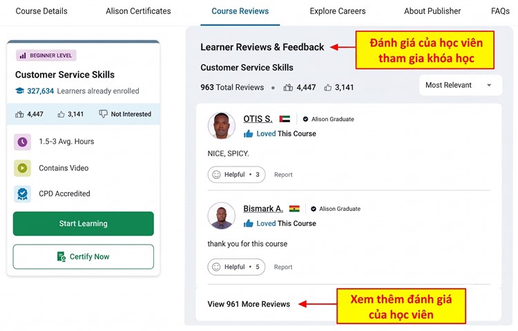 [Alison] Khóa học mở “Customer Service Skills” – Kỹ năng dịch vụ khách hàng