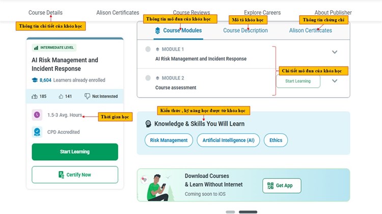 [Alison] Khóa học mở “AI Risk Management and Incident Response” – Quản lý rủi ro AI và ứng phó sự cố