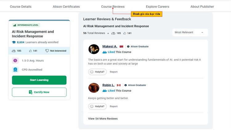 [Alison] Khóa học mở “AI Risk Management and Incident Response” – Quản lý rủi ro AI và ứng phó sự cố