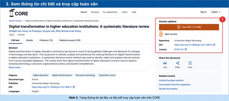 NGUỒN TIN TRUY CẬP MỞ CORE – KHO TÀI NGUYÊN NGHIÊN CỨU KHOA HỌC QUỐC TẾ