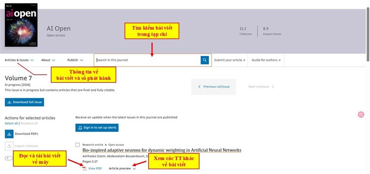 Elsevier Open Access Journals – Tạp chí khoa học truy cập mở phục vụ học tập, giảng dạy và nghiên cứu
