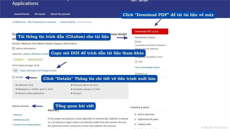 J-STAGE là nền tảng tạp chí trực tuyến hàng đầu dành cho các ấn phẩm học thuật tại Nhật Bản