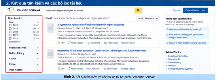SEMANTIC SCHOLAR – CÔNG CỤ TÌM KIẾM VÀ KHÁM PHÁ TÀI LIỆU KHOA HỌC BẰNG AI
