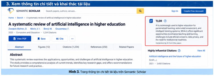 SEMANTIC SCHOLAR – CÔNG CỤ TÌM KIẾM VÀ KHÁM PHÁ TÀI LIỆU KHOA HỌC BẰNG AI