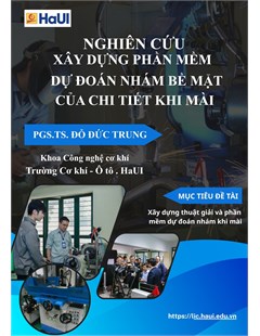 Nghiên cứu xây dựng phần mềm dự đoán nhám bề mặt của chi tiết khi mài