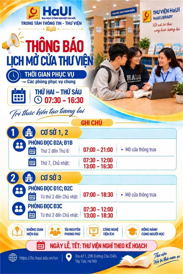 Thông báo lịch phục vụ bạn đọc 2026 - 2027