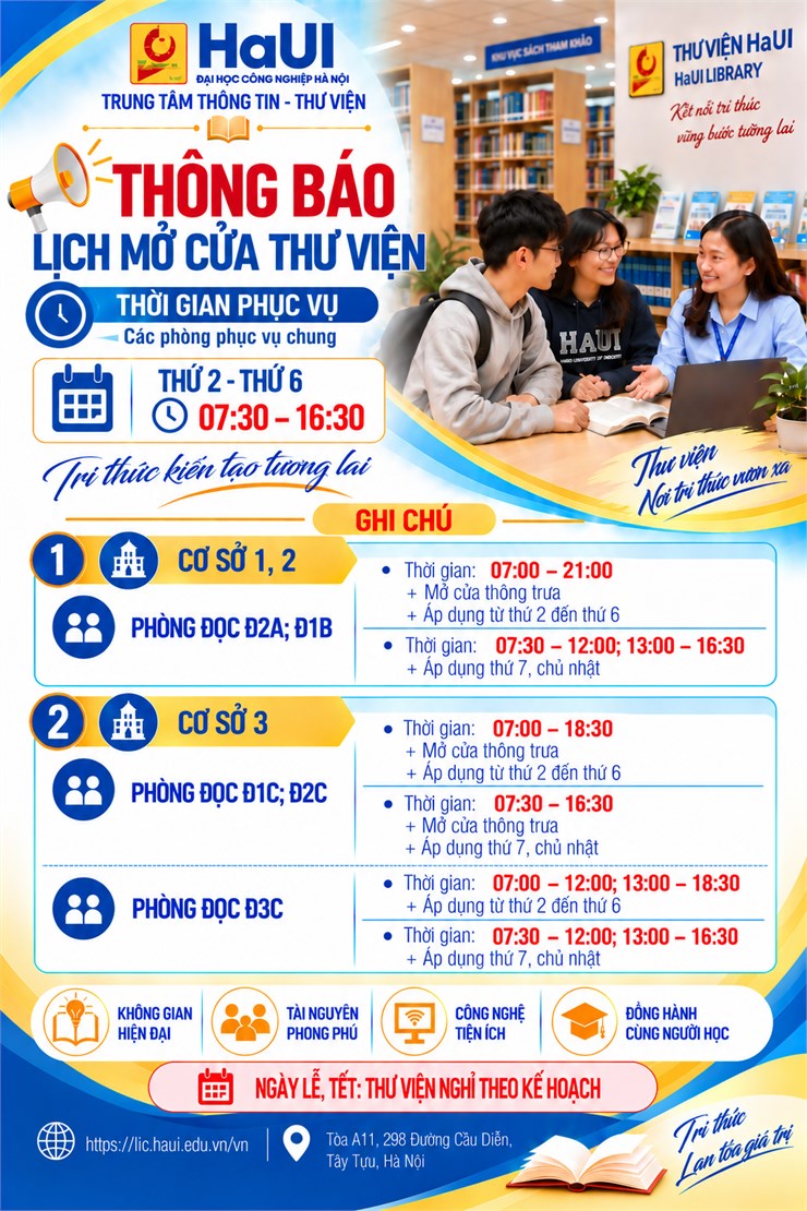 Thông báo lịch phục vụ bạn đọc 2026 - 2027