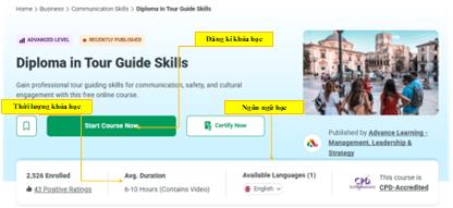 [Alison] Khóa học miễn phí `DIPLOMA IN TOUR GUIDE SKILLS - Khóa học Kỹ năng hướng dẫn Du lịch`