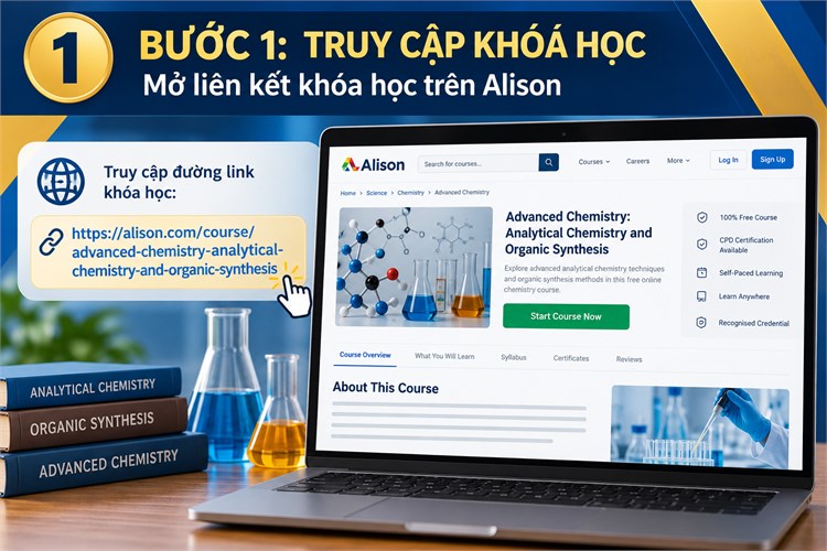 [Alison] Giới thiệu khóa học: Advanced Chemistry - Analytical Chemistry and Organic Synthesis = Hóa học nâng cao - Hóa học phân tích và tổng hợp hữu cơ