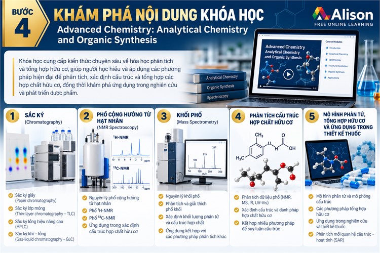 [Alison] Giới thiệu khóa học: Advanced Chemistry - Analytical Chemistry and Organic Synthesis = Hóa học nâng cao - Hóa học phân tích và tổng hợp hữu cơ