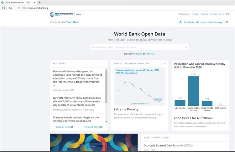 Hướng dẫn sử dụng trang dữ liệu của Ngân hàng Thế giới: World Bank Open Data