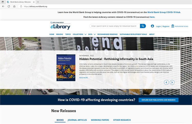Giới thiệu về Thư viện điện tử của Ngân hàng Thế giới (World bank eLibrary)