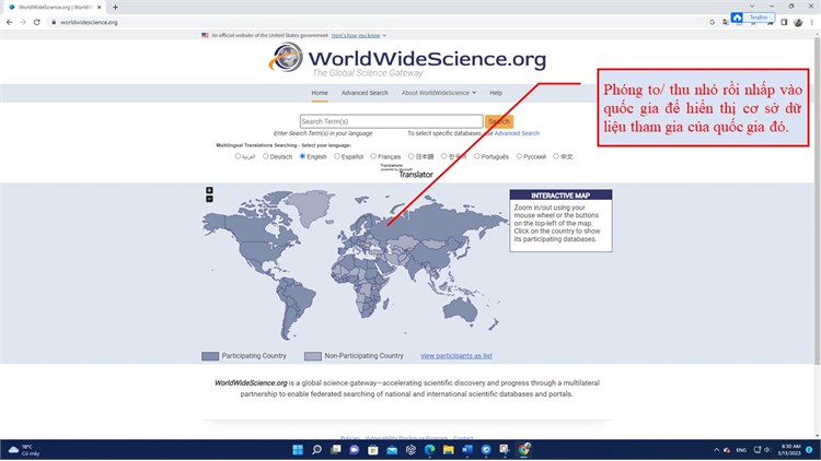 Giới thiệu về cổng thông tin khoa học toàn cầu WorldWideScience