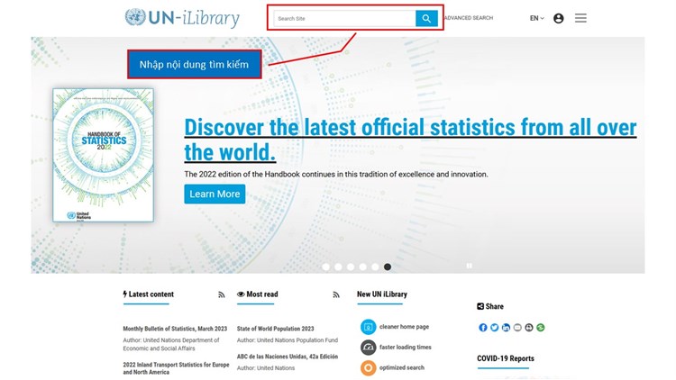 Giới thiệu CSDL số do Liên Hợp Quốc tạo lập United Nations iLibrary (UN iLibrary)