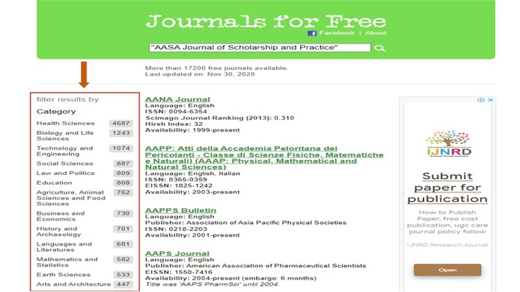 Giới thiệu về CSDL Tạp chí và Tạp chí truy cập mở Journals for free
