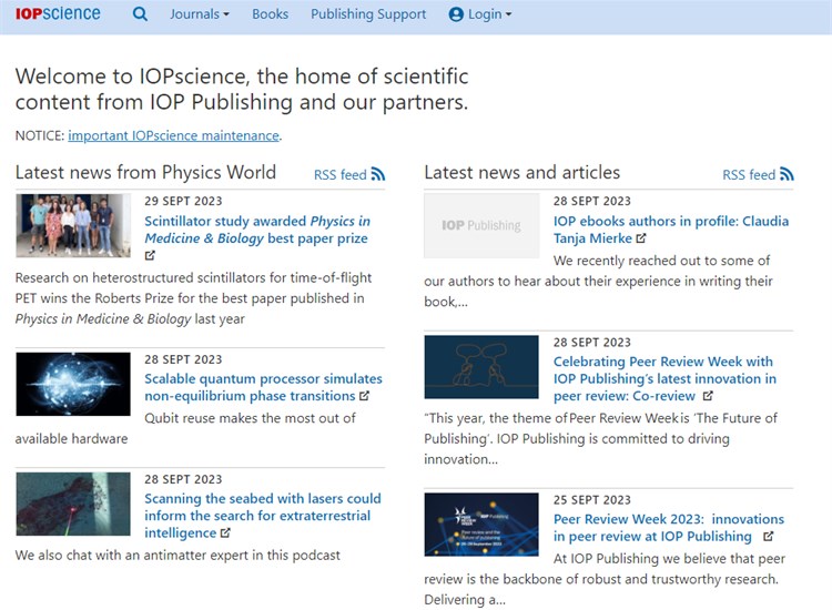 IOPscience: cung cấp các ấn phẩm nghiên cứu khoa học hàng đầu được phân phối trên toàn thế giới