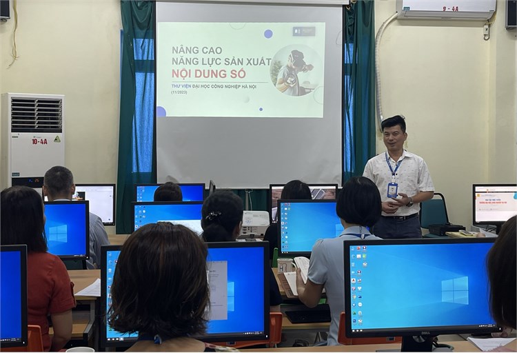 Tập huấn “Nâng cao năng lực sản xuất nội dung số” cho cán bộ Thư viện Đại học Công nghiệp Hà Nội