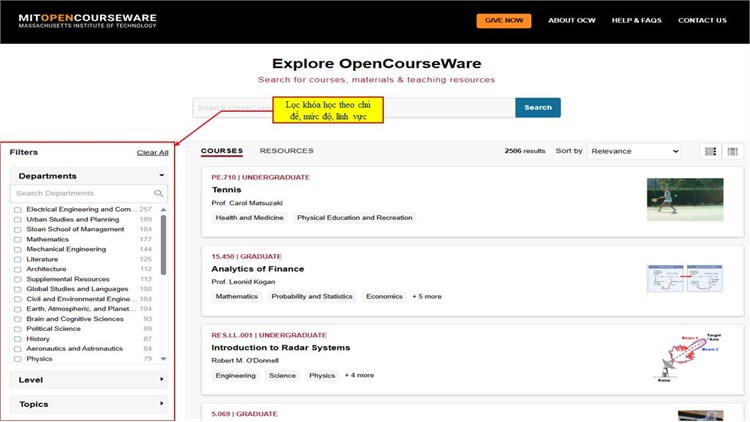 MIT OpenCourseWare nguồn học liệu miễn phí của Viện Công nghệ Massachusetts