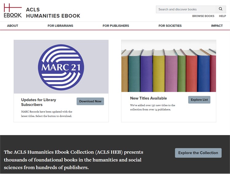 Giới thiệu Bộ sưu tập sách điện tử ACLS Humanities E-Book