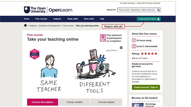 Giới thiệu về khóa học miễn phí `Take your teaching online` của The Open University trên Openlearn