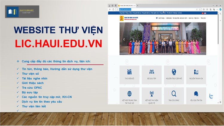 Tài liệu Hướng dẫn khai thác và sử dụng tài nguyên thông tin Thư viện Đại học Công nghiệp Hà Nội năm 2024