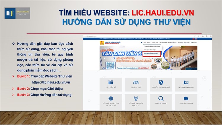 Tài liệu Hướng dẫn khai thác và sử dụng tài nguyên thông tin Thư viện Đại học Công nghiệp Hà Nội năm 2024