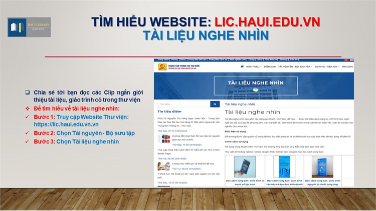 Tài liệu Hướng dẫn khai thác và sử dụng tài nguyên thông tin Thư viện Đại học Công nghiệp Hà Nội năm 2024