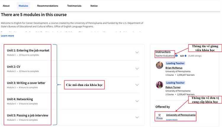 [Coursena] Khóa học “English for Career Development” - Tiếng Anh phát triển nghề nghiệp của Đại học Pennsylvania