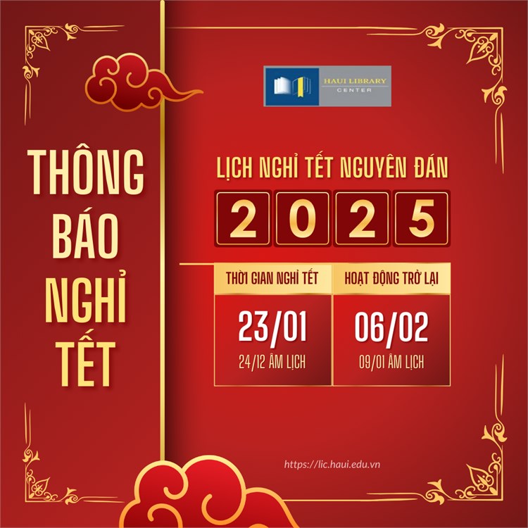 THÔNG BÁO: V/v Nghỉ Tết Nguyên đán 2025