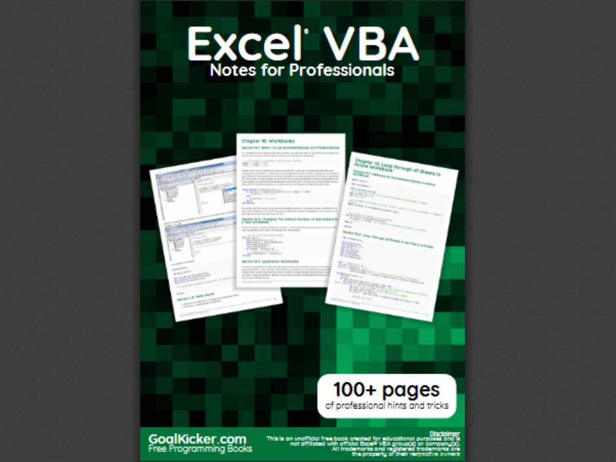 Excel VBA Notes for Professionals