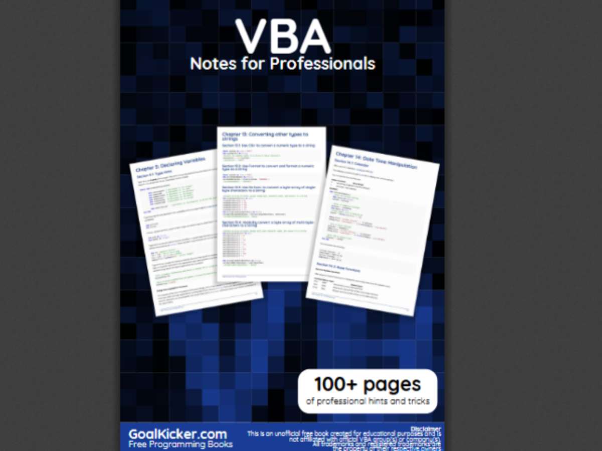 VBA Notes for Professionals
